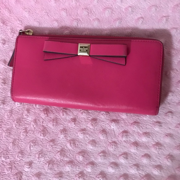 kate spade Handbags - HOT PINK Kate Spade Bow Wallet